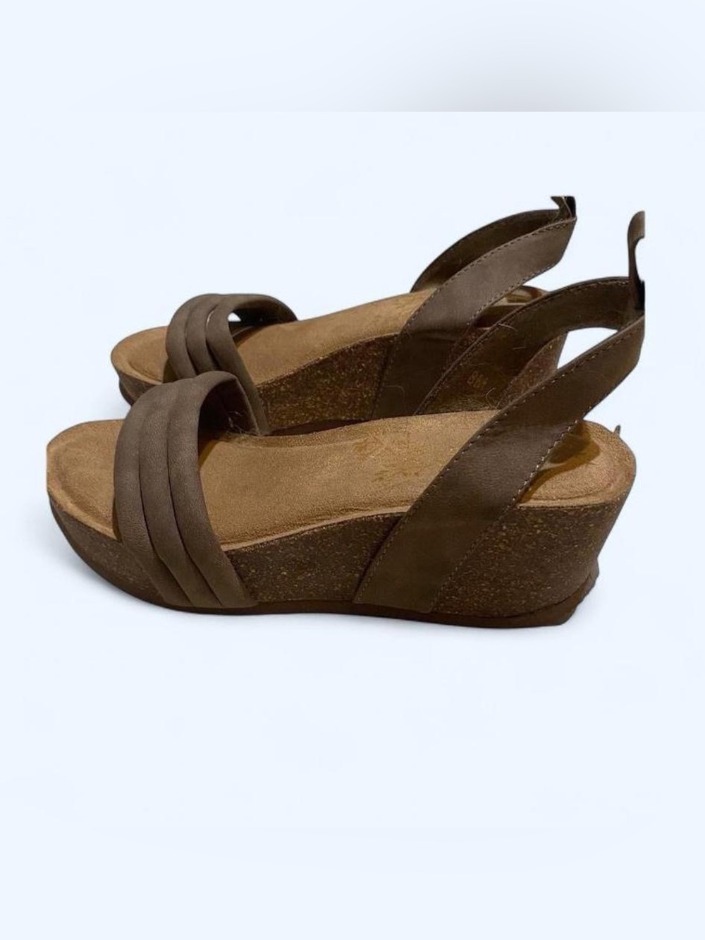 Maurice’s brown wedge sandals